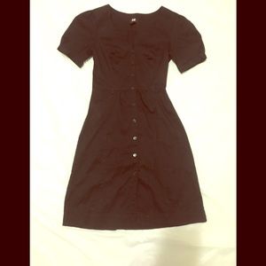 H&M v-neck a-line button up dress